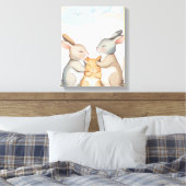  Nursery Wall Art - キャンバスプリント - ウサギの家族 (インサイチュ (寝室))