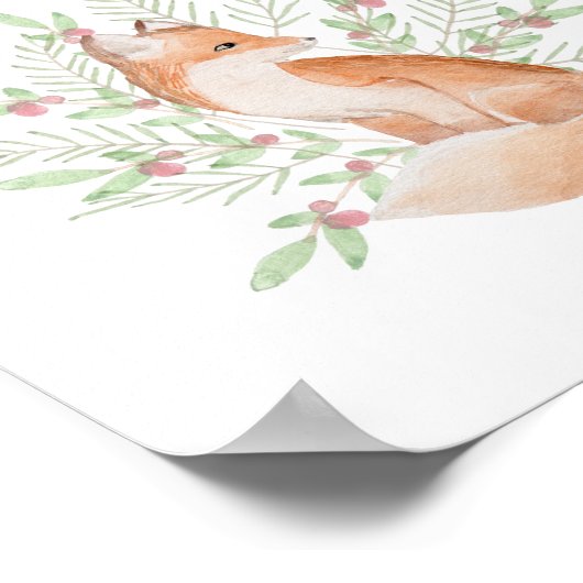 Nursery Wall Art Baby Animal Fox Be Curious ポスター (角)