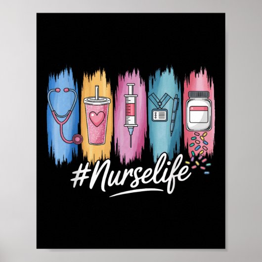 Nurses Day Nurse Week Appreciation 2025 Brushstrok ポスター (正面)