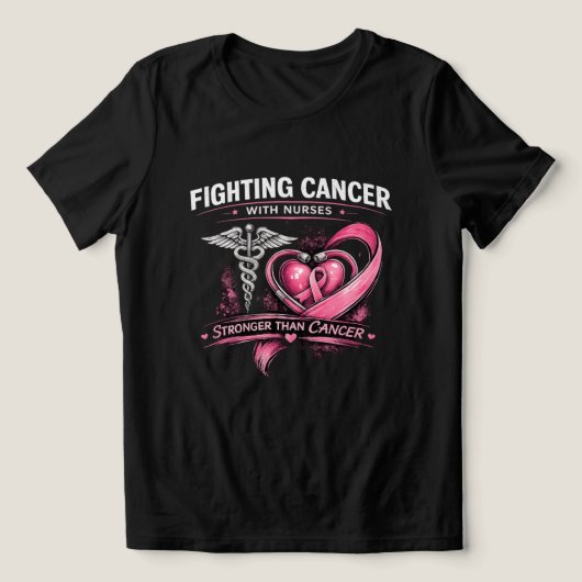 Nurses Fight with Heart™ | 乳がん啓発 トライブレンドTシャツ (デザイン正面)