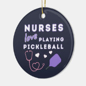 Nurses Love Playing Pickleball セラミックオーナメント (左)