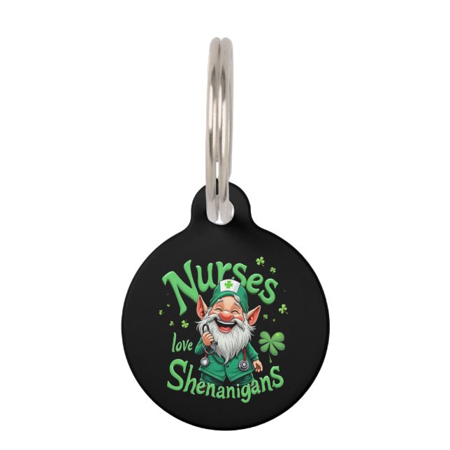Nurses Love Shenanigans Celebrate St. Patricks Day ペット　ネームタグ (正面)