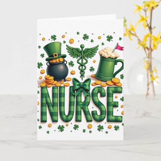 Nurses St Patricks Day Card カード (黄色い花)