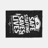 Nurses Strike Save Nursing Suprt Safe Staffing Sav フリースブランケット (正面(横))