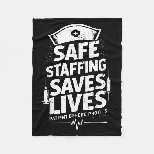 Nurses Strike Save Nursing Suprt Safe Staffing Sav フリースブランケット (正面)