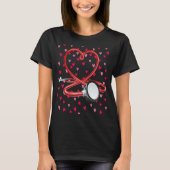 Nurses Valentines Day Hearts Stethoscope and Heart Tシャツ (正面)