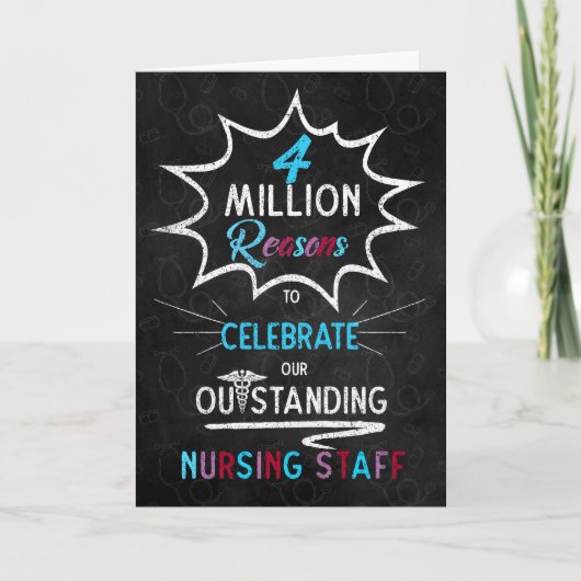 Nurses Week Chalkboard Theme for Staff カード (正面)