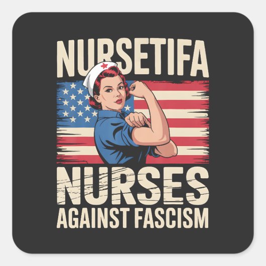 Nursetifa Nurse Against Fascism スクエアシール (正面)