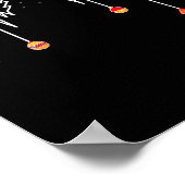 Nursing Christmas Shirt Christmas Tree Heartbeat F ポスター (角)