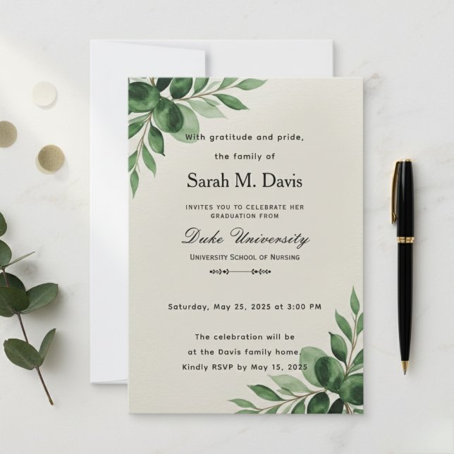 Nursing graduation invitation, custom graduation  (クリエイターアップロード済み)