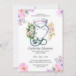 Nursing Graduation Invitation | RN BSN Nurse Party 招待状