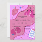 Nursing Graduation Invitation | RN Nurse Party Inv 招待状 (正面)