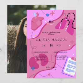 Nursing Graduation Invitation | RN Nurse Party Inv 招待状