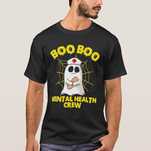 Nursing Halloween Costume Mental Health Nurse Boo Tシャツ (正面)
