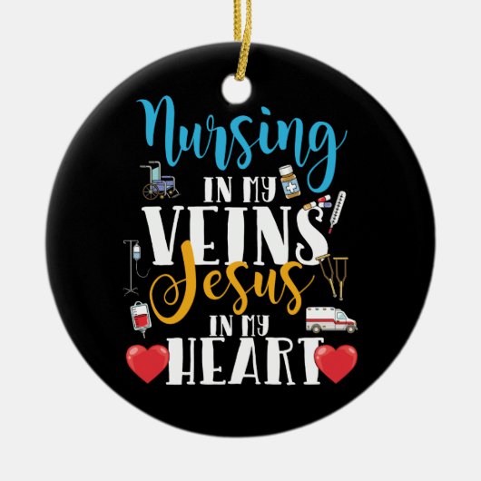 Nursing in My B静脈クリスチャンRNナース セラミックオーナメント (正面)