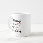 Nursing is a Calling Artistic Typography Art コーヒーマグカップ (正面左)
