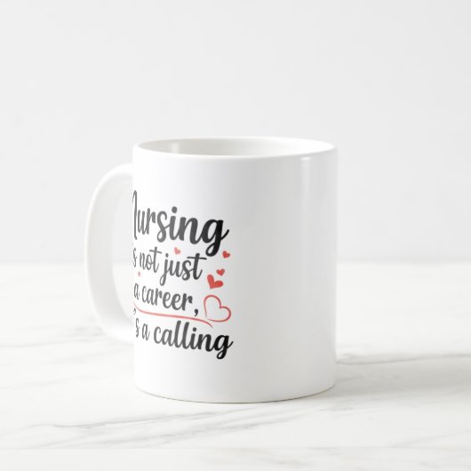 Nursing is a Calling Artistic Typography Art コーヒーマグカップ (正面左)