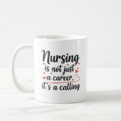 Nursing is a Calling Artistic Typography Art コーヒーマグカップ (左)