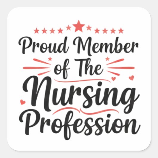 Nursing+is+a+Work+of+Heart+装飾 スクエアシール (正面)