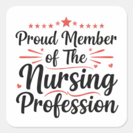 Nursing is a Work of Heart Ornate Decorative スクエアシール