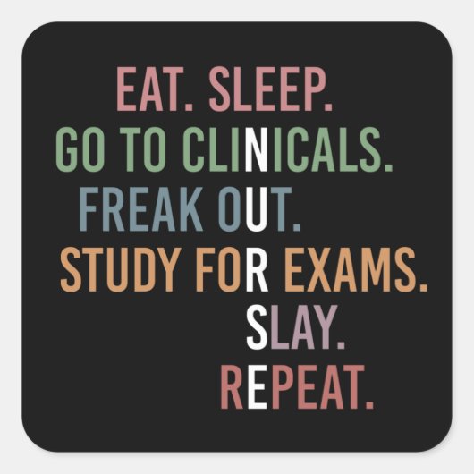 Nursing School student Future Nurse RN Gifts スクエアシール (正面)