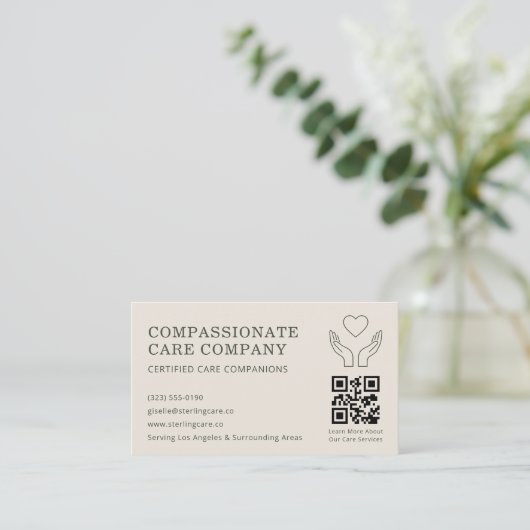 Nursing & Senior Support QR Code 名刺 (スタンド正面)