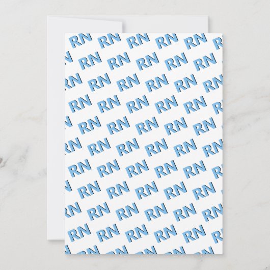 Nursing shool stethoscope blue RN graduation Invit 招待状 (裏面)