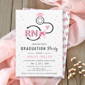 Nursing shool stethoscope pink RN graduation 招待状