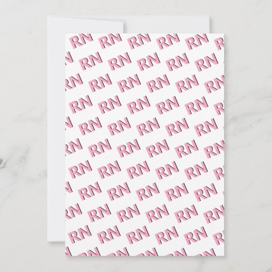 Nursing shool stethoscope pink RN graduation 招待状 (裏面)