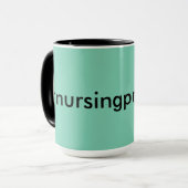 #nursingproblemsアクアとブラック マグカップ (正面左)