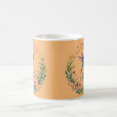 Nurture and Flourish Hummingbird Floral Design コーヒーマグカップ (中央)
