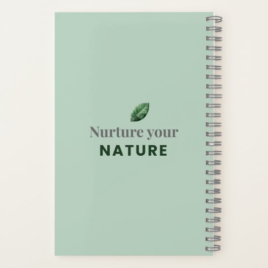 Nurture Your Nature Minimal Motivational Notebook ノートブック (裏面)