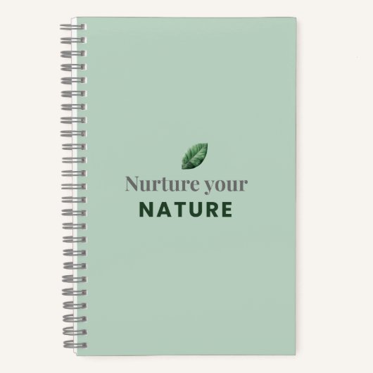 Nurture Your Nature Minimal Motivational Notebook ノートブック (正面)