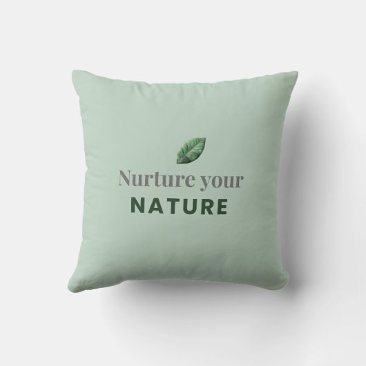 Nurture Your Nature Minimal Motivational Pillow クッション (裏面)