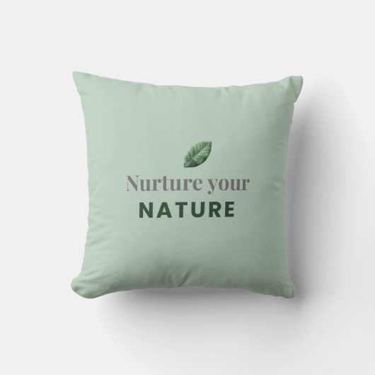Nurture Your Nature Minimal Motivational Pillow クッション (正面)