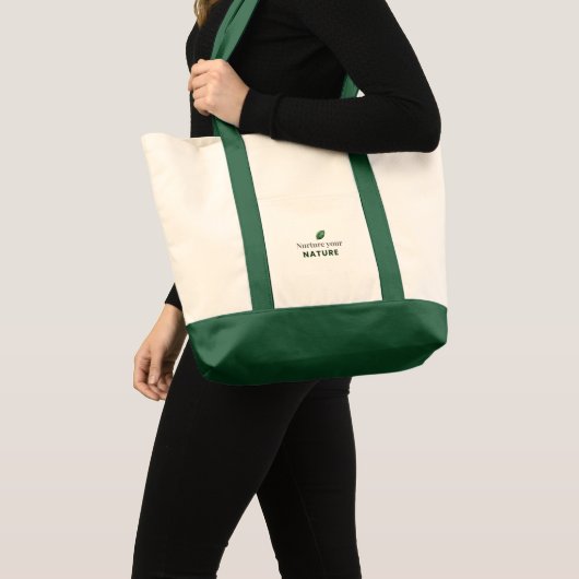 Nurture Your Nature Minimal Motivational Tote Bag トートバッグ (正面(商品))