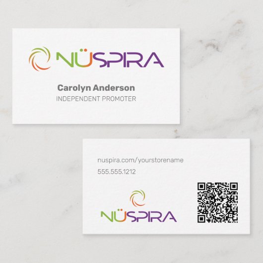 NuSpiraホワイト名刺 名刺 (正面/裏面)