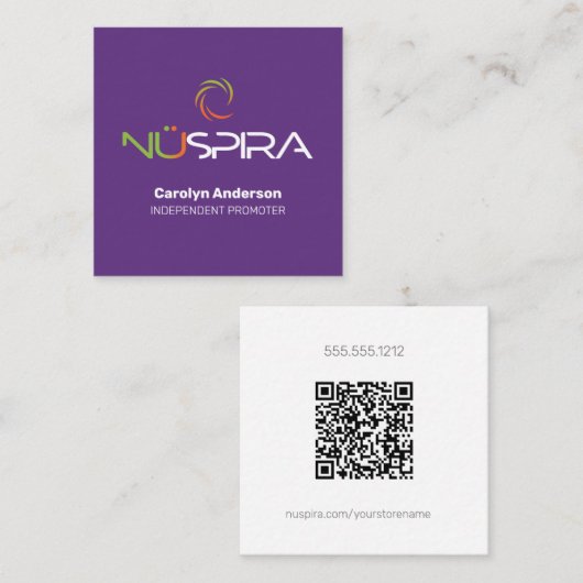 NuSpira Purple名刺 スクエア名刺 (正面/裏面)