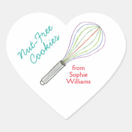 Nut free cookie labels / stickers ハートシール