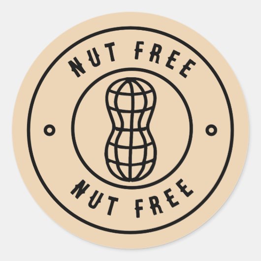 Nut Free Sticker | Allergy Alert Square or Round  ラウンドシール (正面)