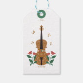 Nutcrackerエレガントヴァイオリンフローラ音楽のTo And From ギフトタグ (正面)