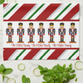 Nutcrackerクリスマス兵士の受信者の名前 キッチンタオル (折り畳み)