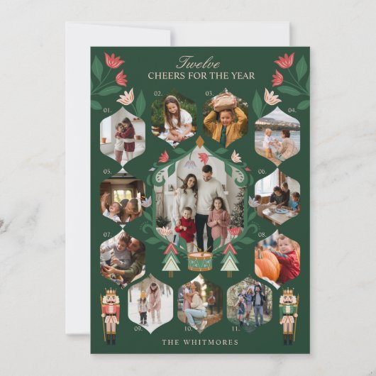 Nutcracker年レビュー12家族の写真の瞬間 シーズンカード (正面)