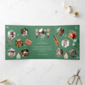 Nutcracker年レビュー12家族の写真の瞬間 三つ折りクリスマスカード (内部)