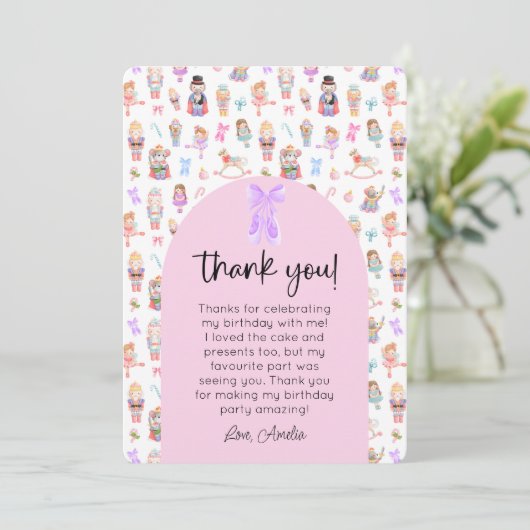 Nutcracker誕生日写真ありがとう 招待状 (スタンド正面)