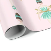 Nutcracker Ballerina、ミント&赤面 ラッピングペーパー (ロールコーナー)