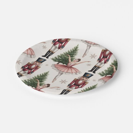 Nutcracker Ballerina ballet dancer christmas tree  ペーパープレート (アングル)