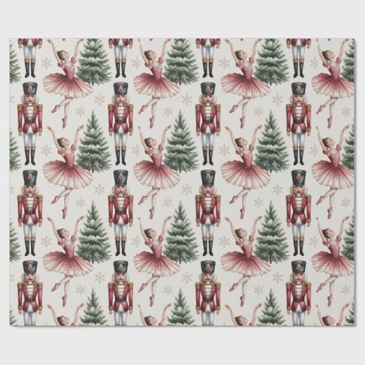 Nutcracker Ballerina ballet dancer christmas tree  ラッピングペーパー (フラット)