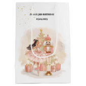 Nutcracker Ballerina Birthday Gift ミディアムペーパーバッグ (裏面)