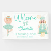 Nutcracker Ballerina Mint Birthday Welcome 横断幕 (横)